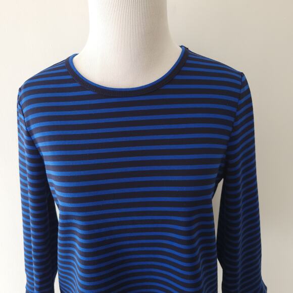 Draper James Sadler Striped Ponte Knit Bell Sleeves Shirt Rayon Small - Picture 5 of 13